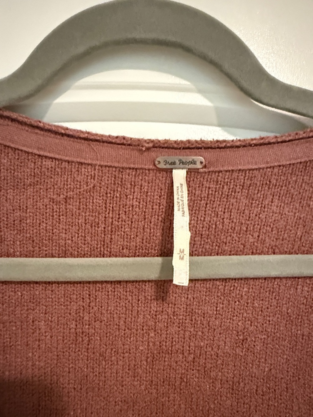 Free People Relaxed V-Neck Sweater - Mauve Brown - Picture 2 of 4
